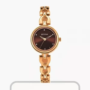 Titan Lagan Brown Dial Dial Rose Gold Ladies Watch